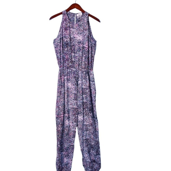 L’agence Sleeveless Silk Tie Front Jumpsuit Size Small in Multi Mosaic Print - Picture 10 of 14
